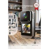 Giyilebilir Aksiyon Kamerası 4K Ultra Hd Kayıt Su Geçirmez Kamera Ac05 Siyah