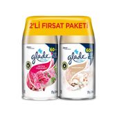Glade Otomatik Sprey Yedek İpeksi Vanilya Meyve ve Çiçek Buketi 2x269 ml Oda Kokusu