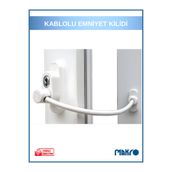 glassmakro Penkid Çelik Halatlı Pvc Pencere Emniyet Çocuk Güvenlik Kilidi Beyaz