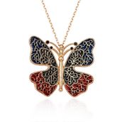 Glorria Gümüş Renkli Kelebek Kolye