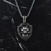 Glorria Kurt 925 Ayar Erkek Gümüş Kolye