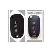 Gma Keys Citroen Yeni C3 Aircross Silikon Anahtar Koruma Kılıfı Sustalı Far Açmalı Siyah Renk 1.ci Kalite