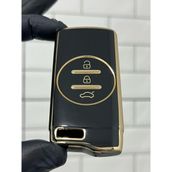 Gma Keys Lüx Chery Tiggo 7 Pro 3 Buton Smart Nano Anahtar Kılıfı Siyah Gold Altın Renk 1.ci Kalite