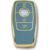 Gma Keys Lüx Mercedes Benz 2017-2020 Arası Fbs4 Tip Nano Anahtar Kılıfı Gri Gold Altın Renk 1.ci Kalite