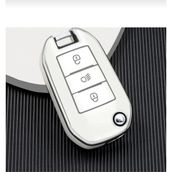 Gma Keys Peugeot 3008 208 308 Rifter Citroen C4 Opel Combo Sustalı Farlı Nano Anahtar Kılıfı Beyaz Gümüş Renk