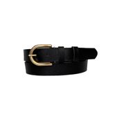 GoDeri %100 Hakiki Deri Gold Tokalı Siyah Ince Kadın Kemeri, 3cm 3cm-KDN-22