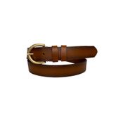 GoDeri %100 Hakiki Deri Gold Tokalı Taba Ince Kadın Kemeri, 3cm 3cm-KDN-02