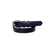 GoDeri %100 Hakiki Deri Gümüş Tokalı Lacivert Ince Kadın Kemeri, 3cm 3cm-KDN-01