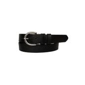 GoDeri %100 Hakiki Deri Gümüş Tokalı Siyah Baskılı Ince Kadın Kemeri, 3cm 3cm-KDN-01
