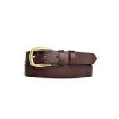 GoDeri 3 cm-105 cm Deri Gold Tokalı Koyu Kahverengi Kadın Kemeri