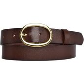 GoDeri 3 cm-115 cm Deri Gold Tokalı Koyu Kahverengi Kadın Kemeri