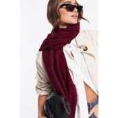 Goldmine Unisex Düz Bordo Kalın Atkı,%100 Akrilik