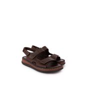 Gondol Unisex Hakiki Deri Cırtlı Ayarlanabilir Rahat Sandalet hkm.31 Kahverengi
