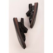 Gondol Unisex Hakiki Deri Cırtlı Ayarlanabilir Rahat Sandalet Hkm.31 - Siyah - 36 Siyah