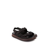 Gondol Unisex Hakiki Deri Cırtlı Ayarlanabilir Rahat Sandalet hkm.31 Siyah