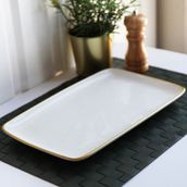 Gönül Seramik Meze Tabağı 33cm Beyaz Gold G2808