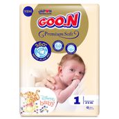 Goo.N Premium Soft 1 Beden Yenidoğan Bebek Bezi