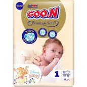Goo.N Premium Soft No:1 Yenidoğan 50 Adet Bebek Bezi