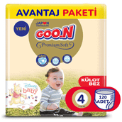 Goo.N Premium Soft No:4 Maxi 120 Adet Külot Bebek Bezi