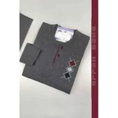 Goodnight Erkek İnterlok Kumaş Yaka İki Düğme Kışlık Kalın Antrasit Pijama Takımı
