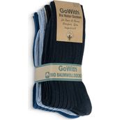 Gowith 4 Çift Kadın Erkek Renkli Bio Naturel %100 Doğal Pamuklu Ribana Örgü Dikişsiz Dört Mevsim Soket Çorap 3012 - 41 - 43 - Siyah - Gri - Lacivert