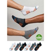 Gowith 6'lı Bambu Renkli Spor Desenli Güçlendirilmiş Yıkamalı Kutulu Dikişsiz Nefes Alabilir Performans Sneaker Kısa Patik Erkek Çorap 3150 - 40 - 44