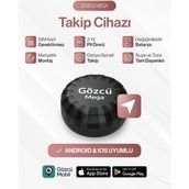 Gözcü Mobil Mega Takip Cihazı Ios Android Uyumlu Motor Araç Taşıt Gps Cihazı IP68 Su Geçirmez Akıllı Takibi (5-10 Dakika Aralıklı Sinyal Alır)