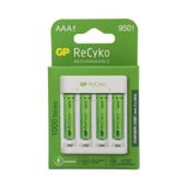 GP 1000 Serisi 950 mAh AAA 4'lü Şarj Edilebilir İnce Kalem Pil + E411 Usb Şarj Cihazı