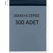 Gri Renk 35*45+5 Cepsiz Dayanıklı ve Su Geçirmez 300 Adet Kargo Poşeti Cac Plastik