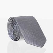 Gri Slim Fit Düz Renk Dokuma Kravat / DDK-24