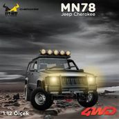 Groove MN Model MN78 1/12 Jeep Cherokee 4x4 RC Model Crawler Offroad Truck Uzaktan Kumandalı Araba RTR Gümüş+Dahili Işık Seti