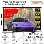 Groove Vizio Pro 100¨Inch 220x125cm Blackout Işık Geçirmez Tripod Ayaklı Projeksiyon Perdesi +Taşınabilir