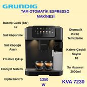 Grundig Kva 7230 1350 W Tam Otomatik Espresso Makinesi+ Mutfak Hassas Dijital Tartı Hediye