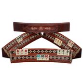 GÜL - AHŞAP MOZAİK İŞLEMELİ OVAL OKEY TK