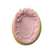 Gül Süslemeli Oval Silikon Pasta Ve Seker Hamuru Kalibi 12X8,5X2 Cm Çe-81