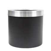 Güleç Yapay Çiçek 30*30*30 Siyah Bilezikli Metal Saksı
