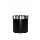 Güleç Yapay Çiçek 35*35*35 Siyah Gümüş Bilezikli Metal Saksı