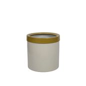 Güleç Yapay Çiçek Metal 30*30*30 Beyaz Gold Bilezikli Saksı