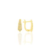 Gümüş Altın Yaldızlı Zirkon Taşlı Kravat Model J Küpe Sgtl11218gold