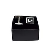 Gümüş Ay Yıldız Kol Düğmesi [Flg000004]