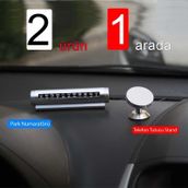 Gumus Park Numaratoru Arac Ici Telefon Tutucu 2'Si 1 Arada Numarator Stand Araba Aksesuar Standi