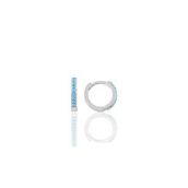 Gümüş Rodyumlu Turkuaz Taşlı 10 mm Halka Küpe Tragus Piercing Helix Kıkırdak Küpesi