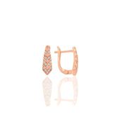 Gümüş Rose Zirkon Taşlı Kravat Modeli J Küpe Sgtl11218rose