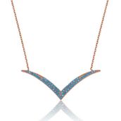 Gumush Firuze Taşlı Martı Kadın Kolye