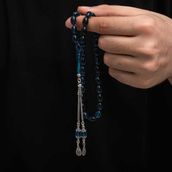 Gumush Gümüş Püskül Sıkma Kehribar Tesbih - Renkli