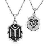 Gumush Kayı Boyu Armalı Gümüş Kolye