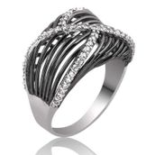 Gumush LR1230179 Gümüş Beyaz Taşlı Bayan Yüzük