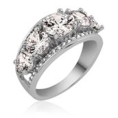 Gumush Süzme 5 Taş Gümüş Kadın Yüzük