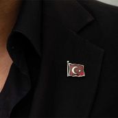 Gumush T4635 Gümüş Türk Bayrağı Rozet