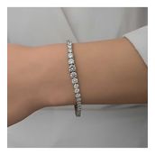 Gumush T7398 Süzme Beyaz Taşlı Su Yolu Kadın Gümüş Bileklik